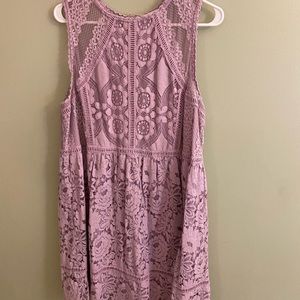 Lavender lace dress knee length